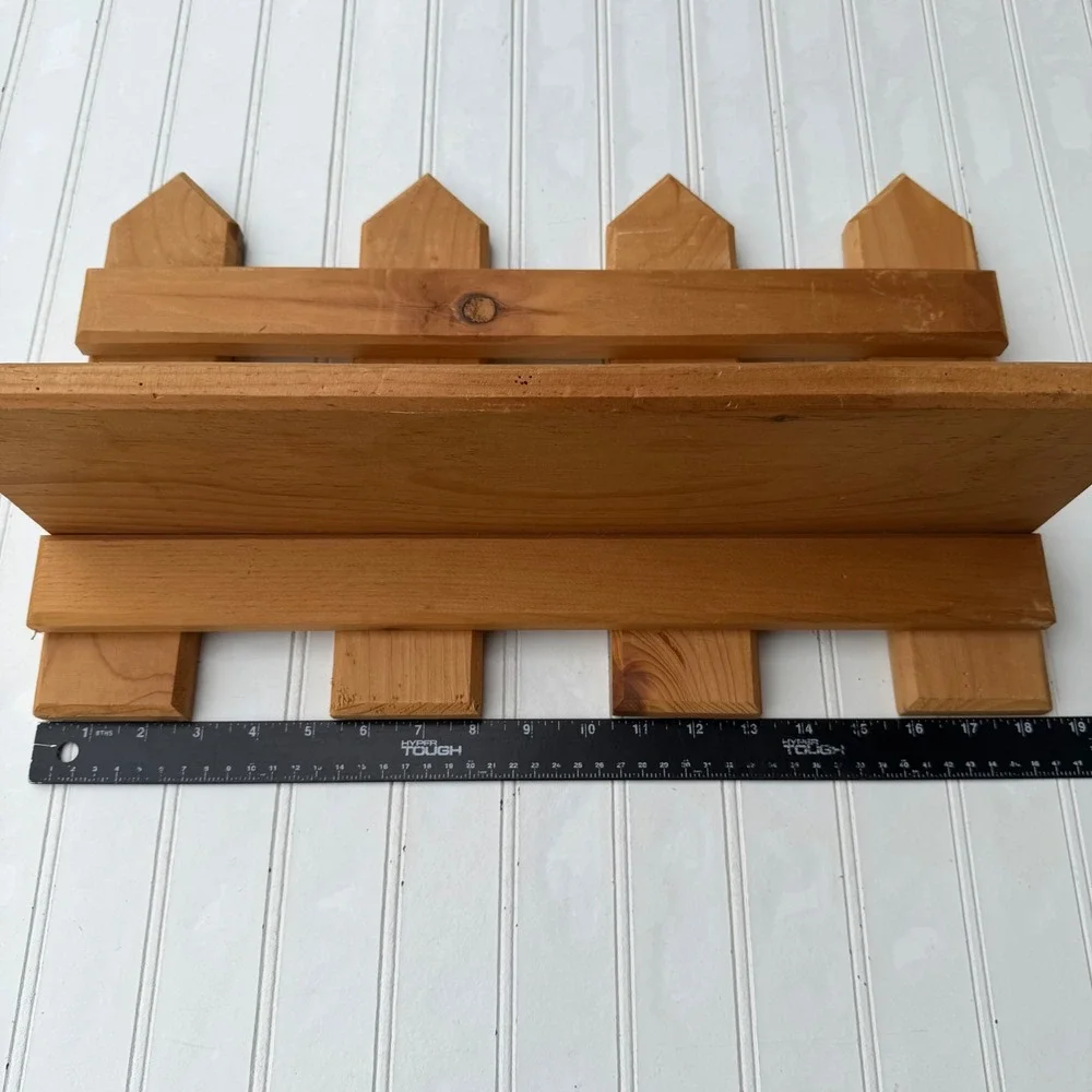 Picket Fence Wooden Wall Shelf Rustic Farmhouse Decor